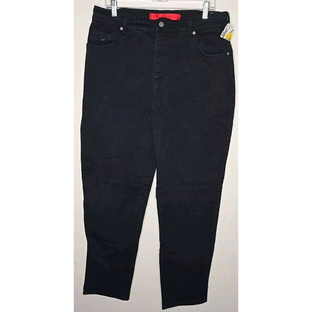 Gloria Vanderbilt Jeans Womens 16 Black Relaxed High Rise Stretch Tapered